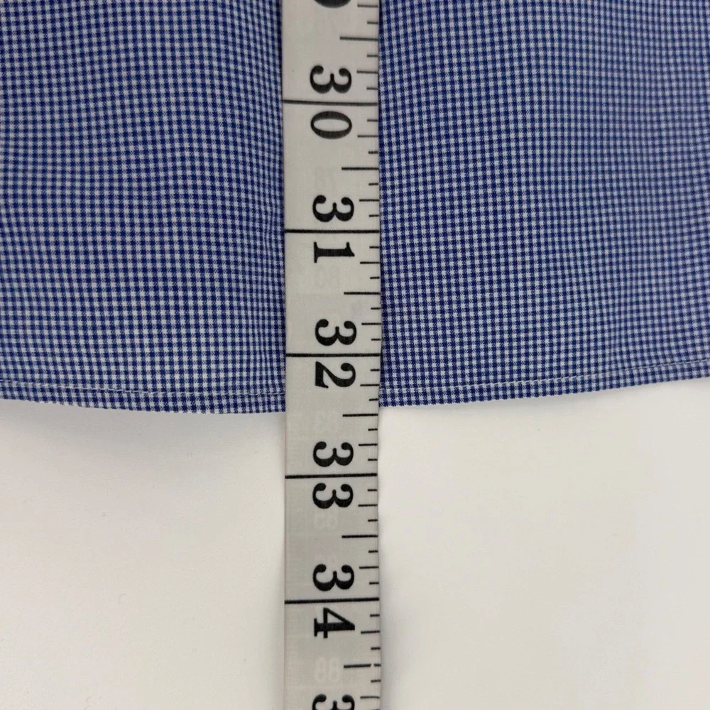 Polo Ralph Lauren Men Andrew Fit Gingham Dress Shirt Blue White Size 17 34/35 XL